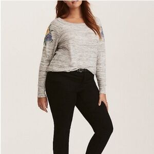Torrid Spacedye Knit Embroidered Sweater - Size 2X